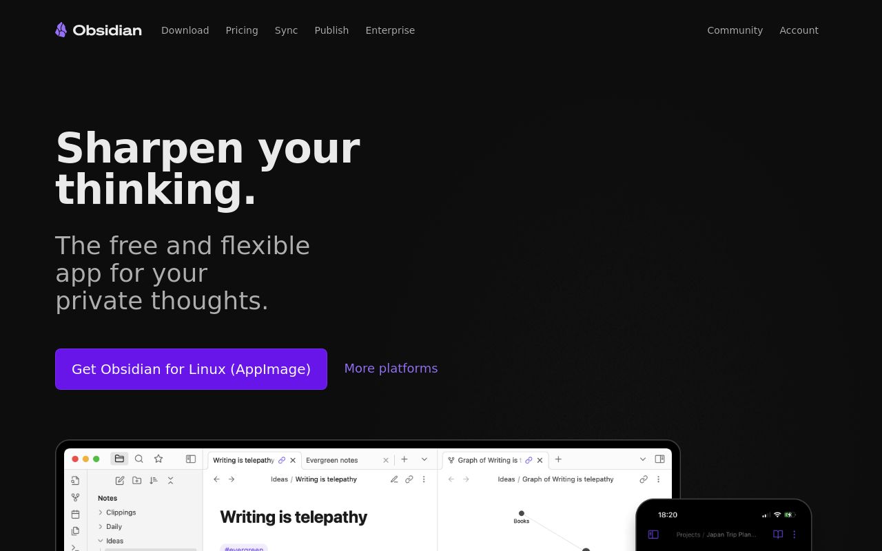 Image of Obsidian: A knowledge base that works on local Markdown files