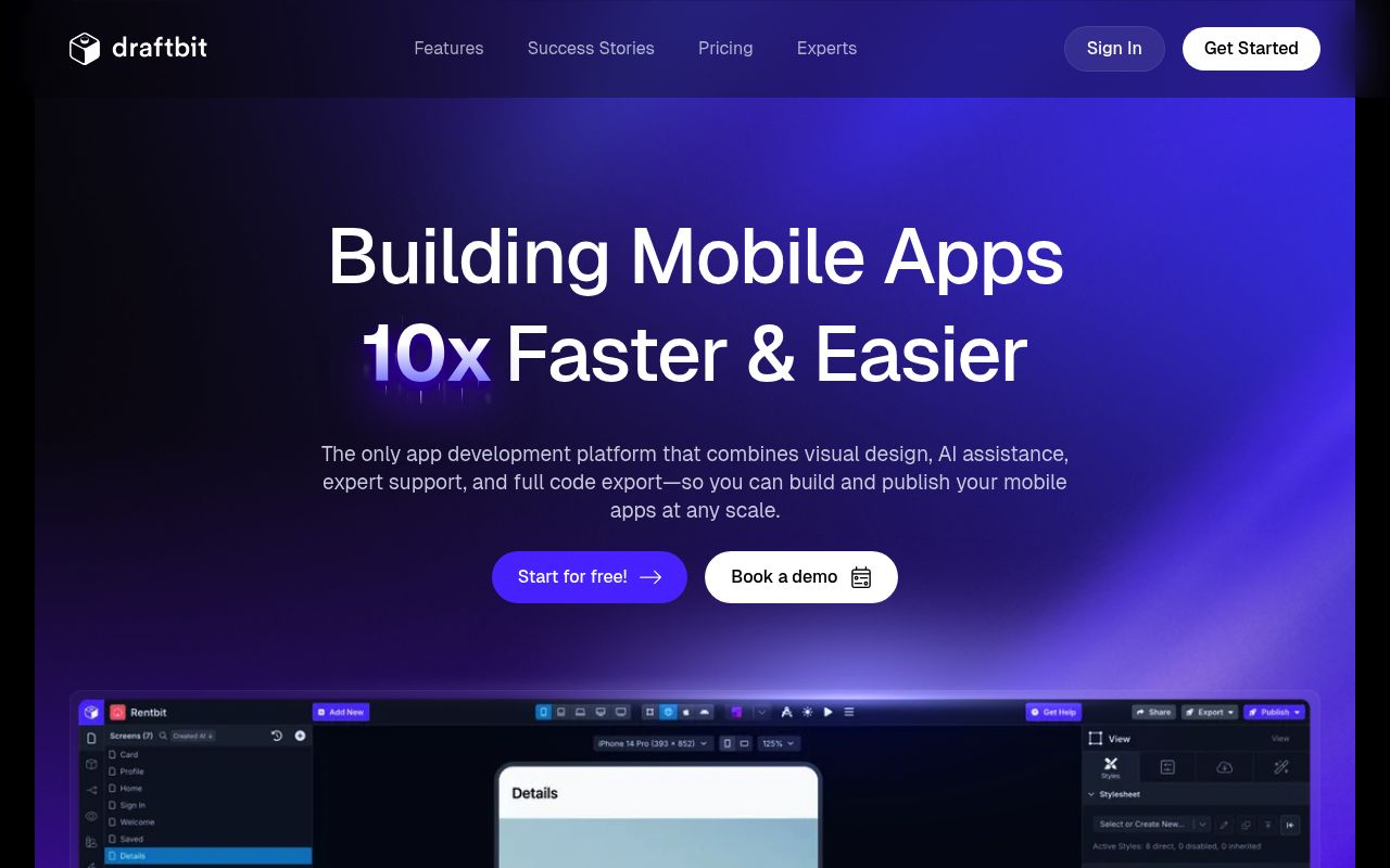 Image of Draftbit: Build mobile apps visually