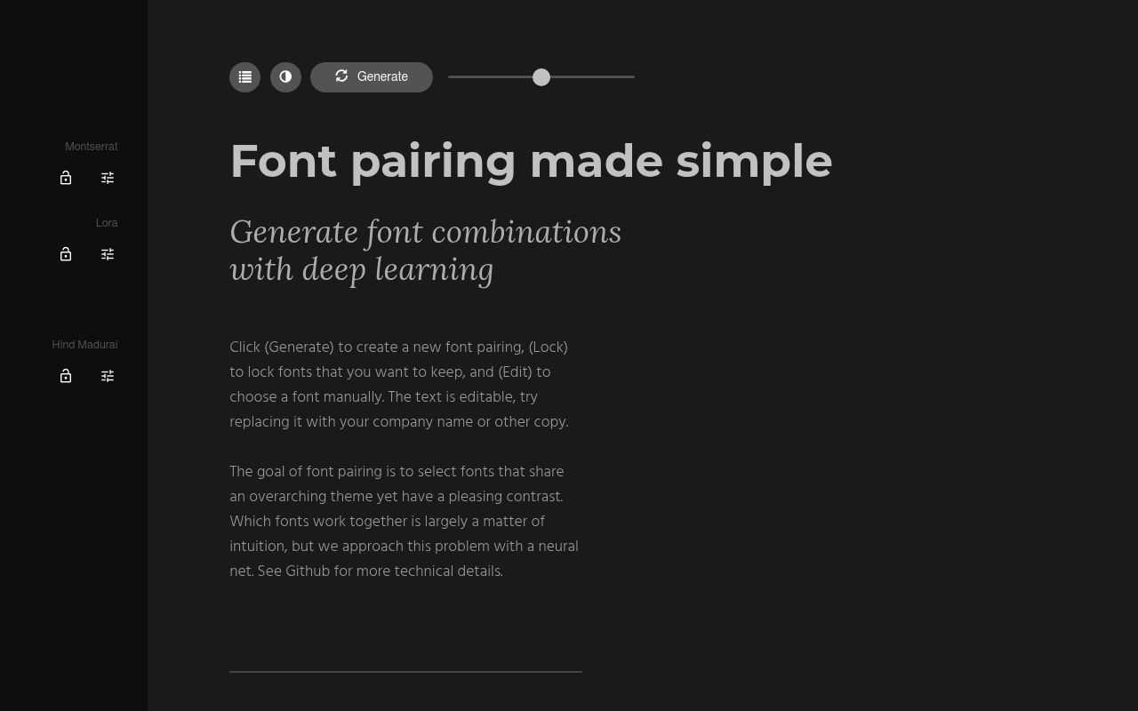 Image of Fontjoy - Generate font pairings in one click