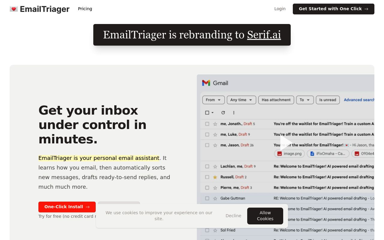 Image of EmailTriager: Get Through Your Emails 10x Faster
