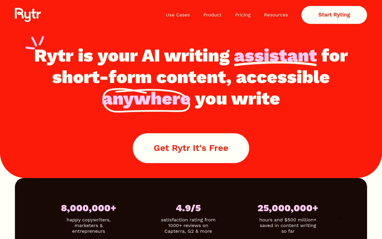 Image of Rytr - An AI writing assistant