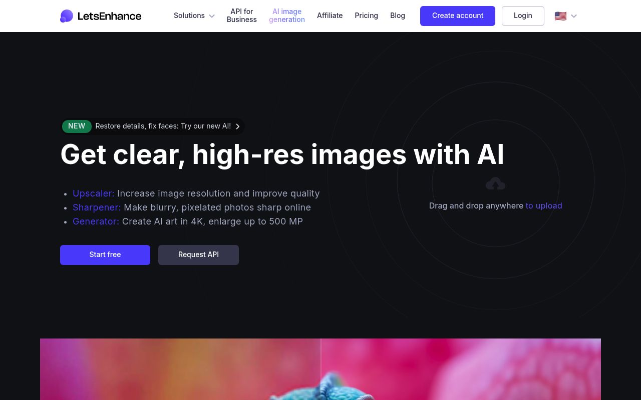 Image of Let's Enhance – free online image upscale and enhancement with neural networks