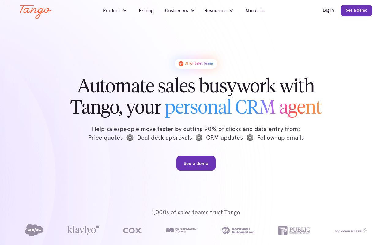 Image of Automate Sales and CRM Busywork | Tango!