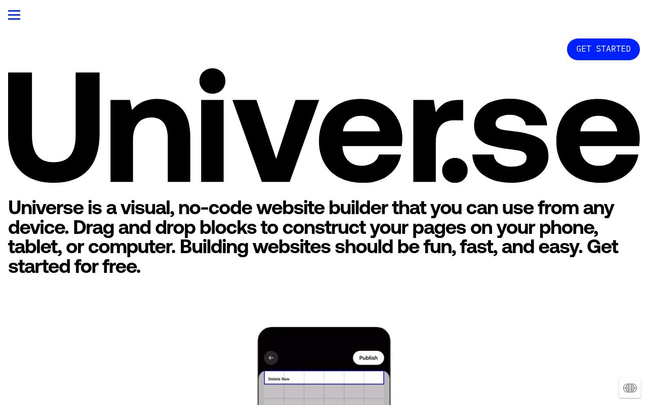 Image of Universe — Website Builder