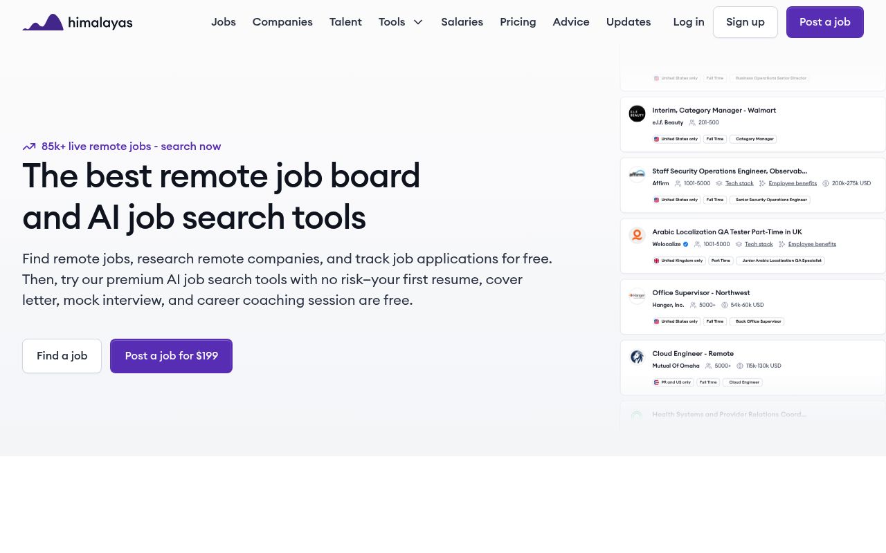 Image of Himalayas - Remote Job Search Engine