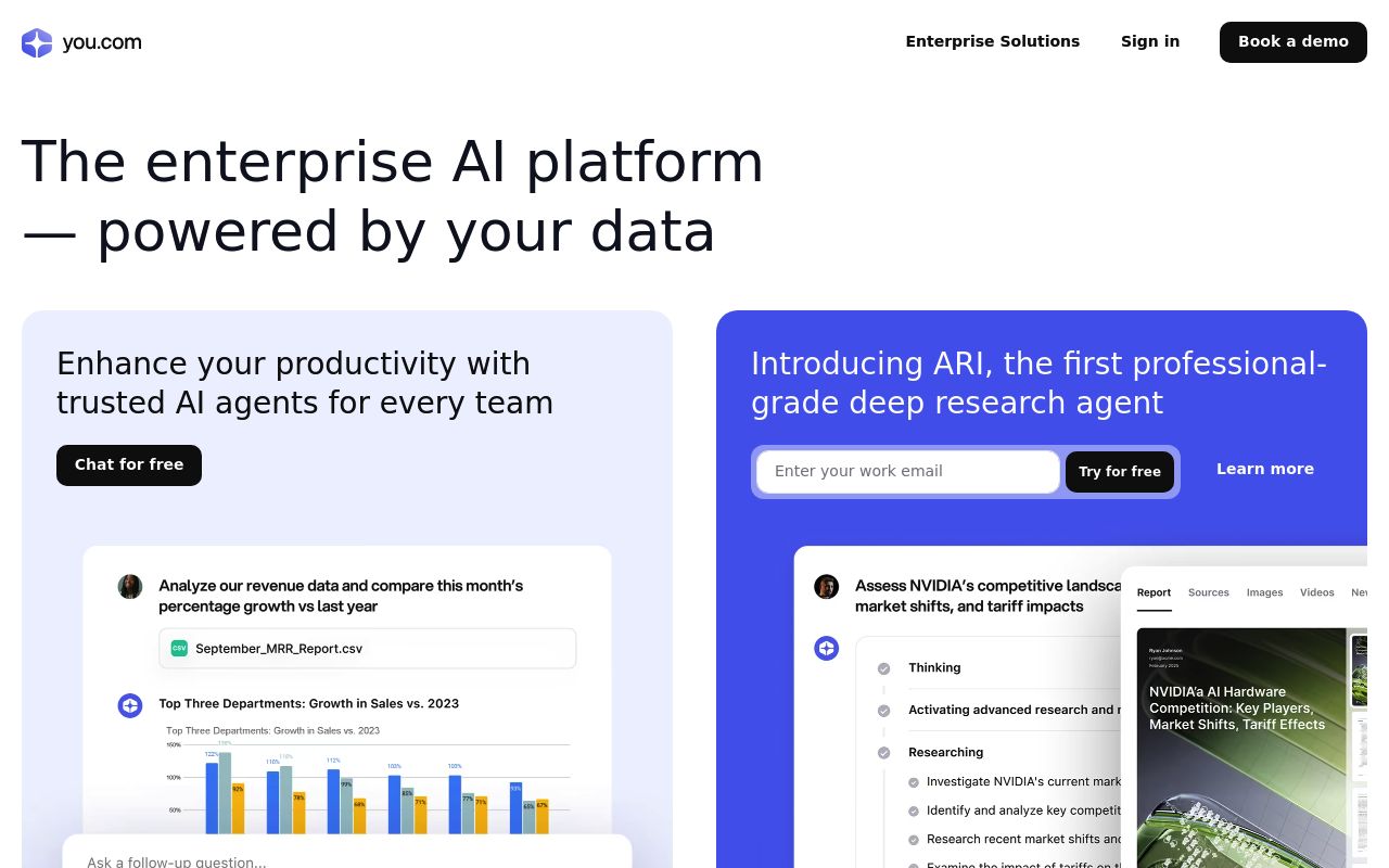 Image of You.com | AI for workplace productivity