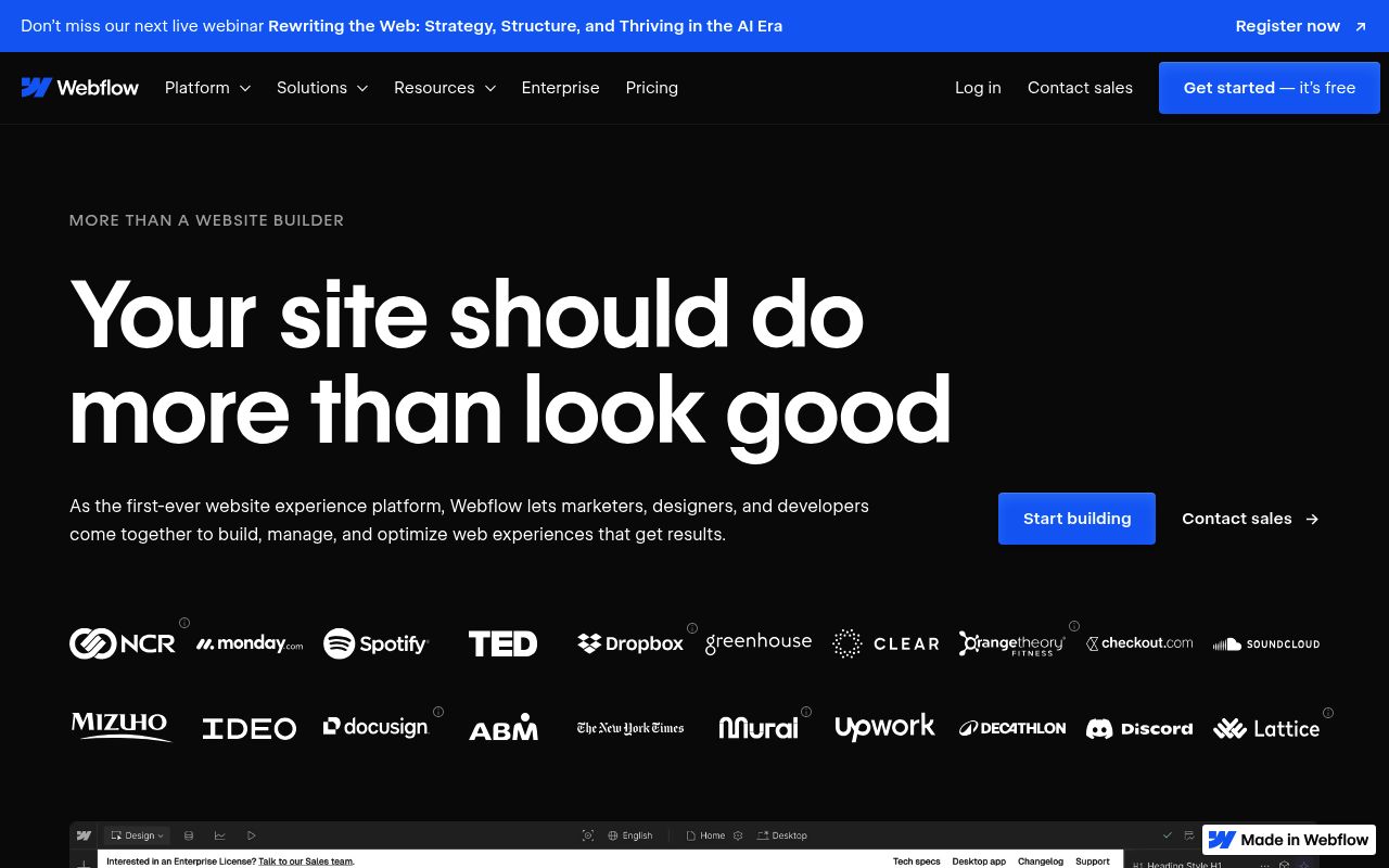 Image of Webflow: The no-code platform for web design and development