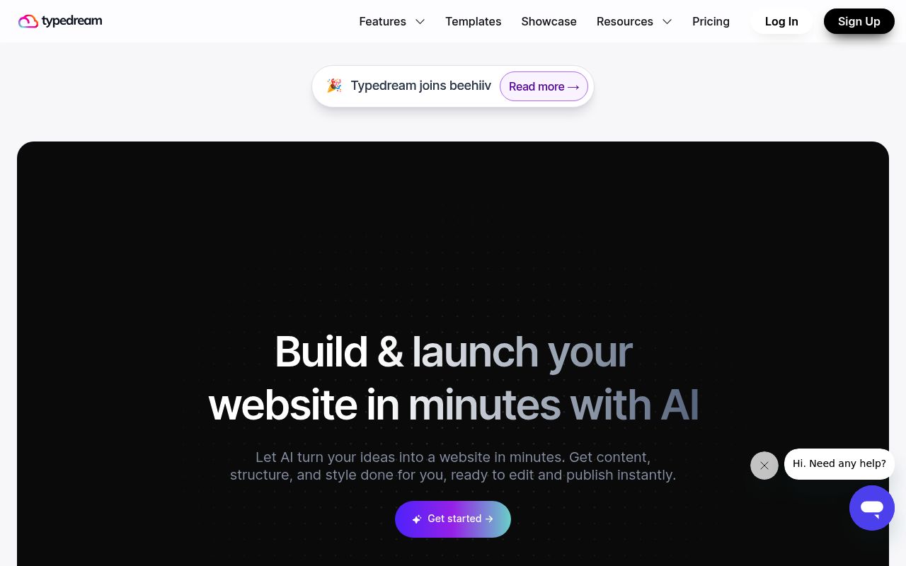 Image of Typedream | Build beautiful and dynamic sites without code